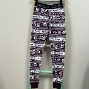 Pink Christmas Pajama Leggings